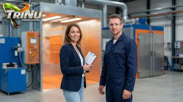 Customer asking powder coating shop technician key qualifying questions before job commitment