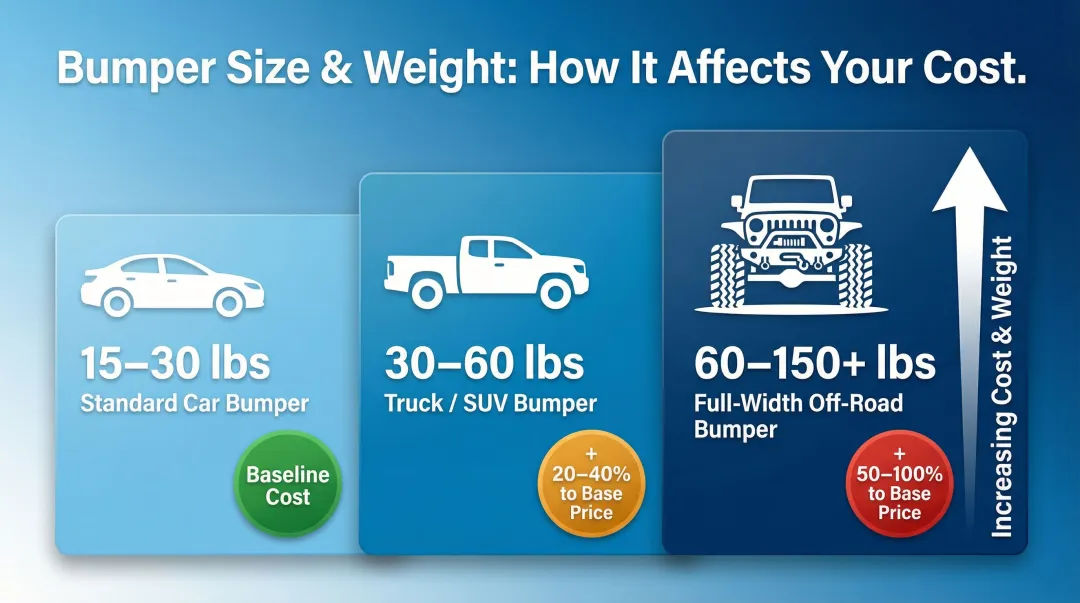 Bumper size weight categories and powder coating price impact breakdown