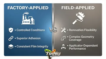 Factory-applied versus field-applied architectural coating delivery methods side-by-side comparison