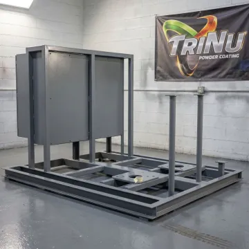 Powder coated water treatment skid frame