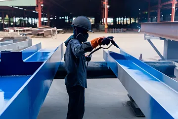 Step-by-step powder coating process from surface preparation to finished parts