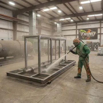 Industrial sandblasting for water treatment equipment in Florida
