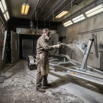 Marine coating application on coastal metal parts