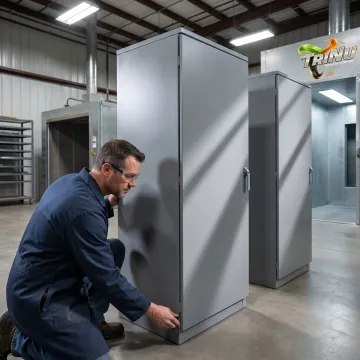 Powder coated distribution cabinet enclosures