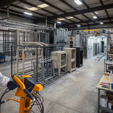 Chemical-resistant coating on industrial plant components