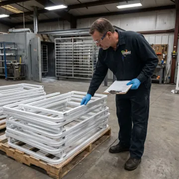 Powder coating inspection process for medical equipment
