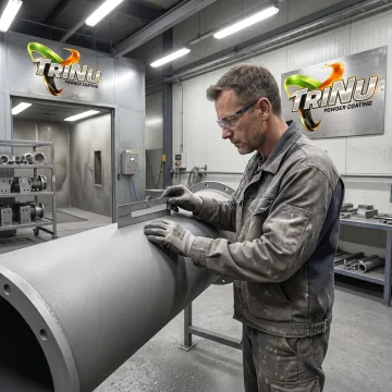 Industrial coating process for metal equipment