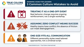Three common team cohesion mistakes leaders should avoid infographic