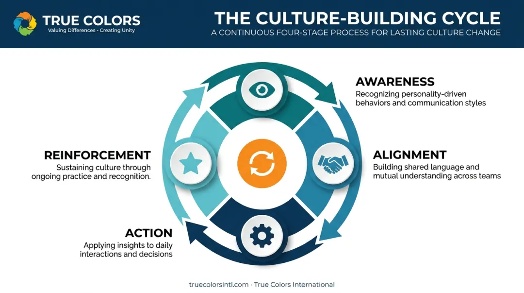 True Culture Loop four stage cycle Awareness Alignment Action Reinforcement