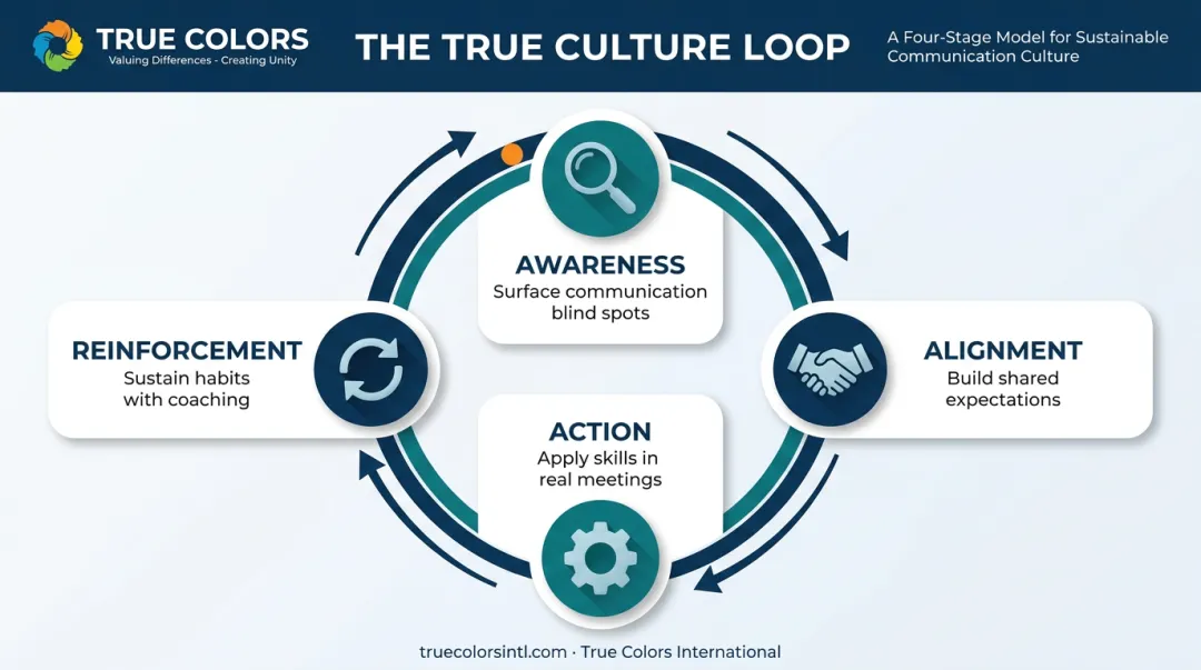 True Culture Loop four-stage cycle for sustaining team building results