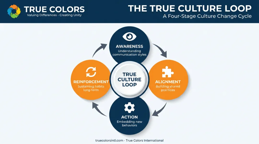 True Culture Loop four-stage framework for improving organizational climate