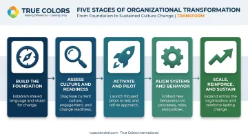 5-step organizational transformation execution framework process flow diagram