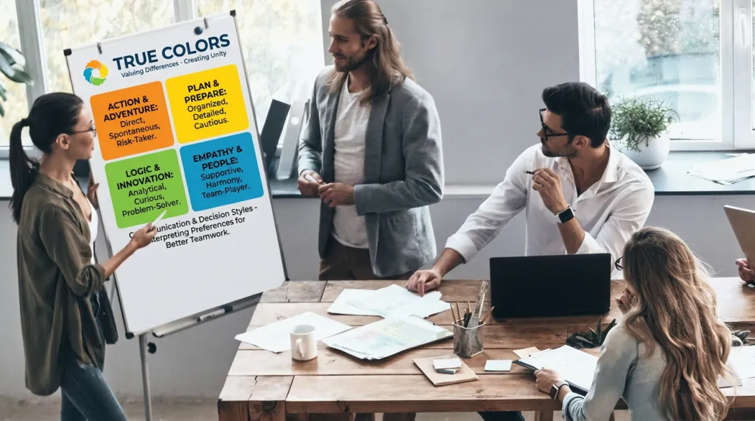 True Colors four-color personality framework for remote team communication