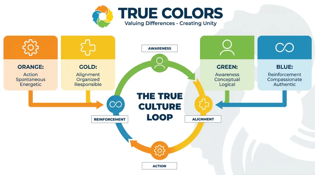 True Colors International color-coded personality framework and True Culture Loop model