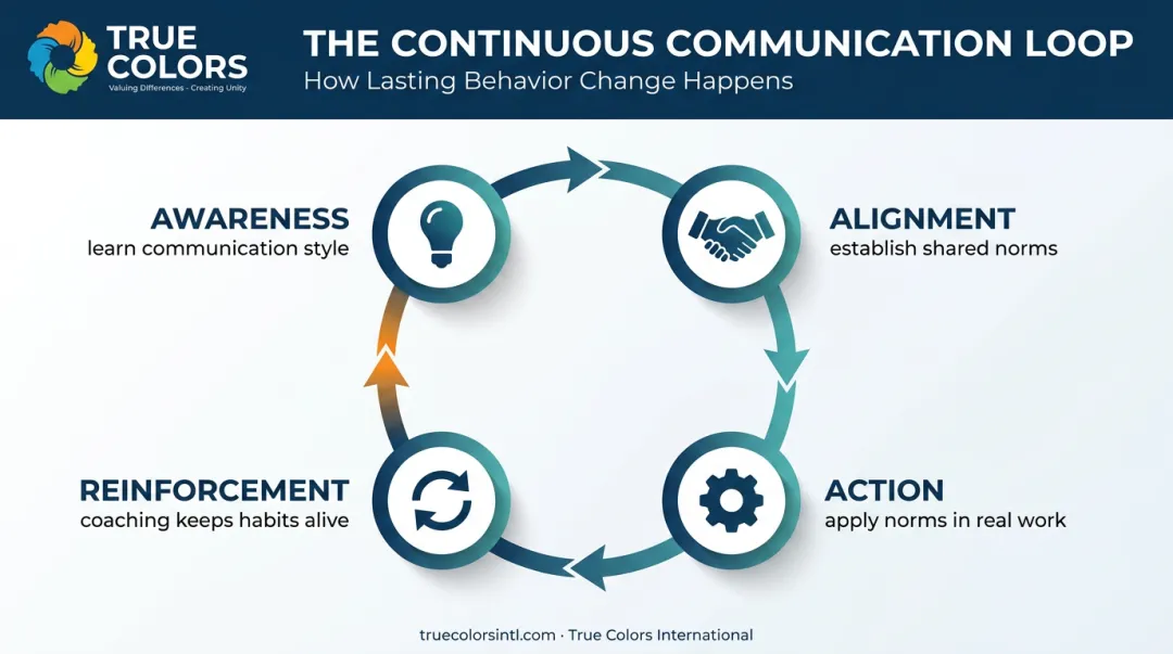 True Culture Loop four-stage framework from awareness to reinforcement