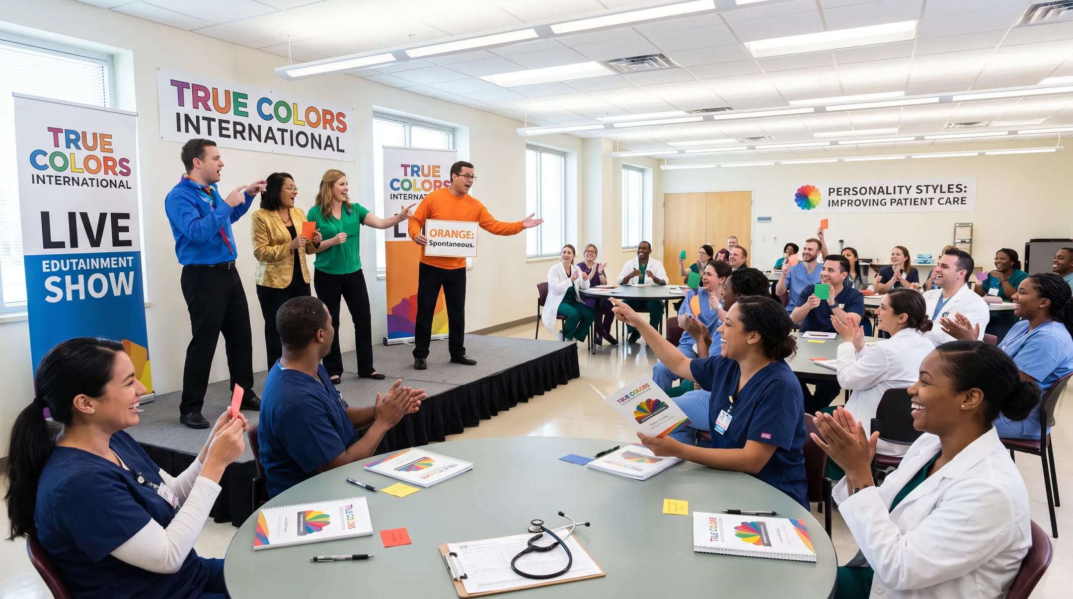 True Colors Live Edutainment actors demonstrating healthcare personality communication styles