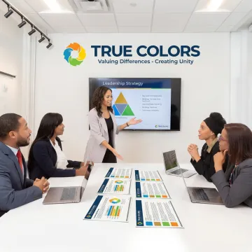 Leadership consultant guiding a team discussion