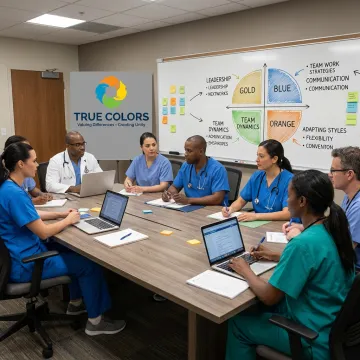 Healthcare professionals in leadership training