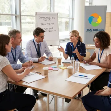 Healthcare leaders participating in training