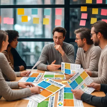 Professionals reviewing True Colors personality assessment results