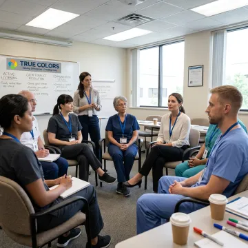 Healthcare team practicing constructive communication