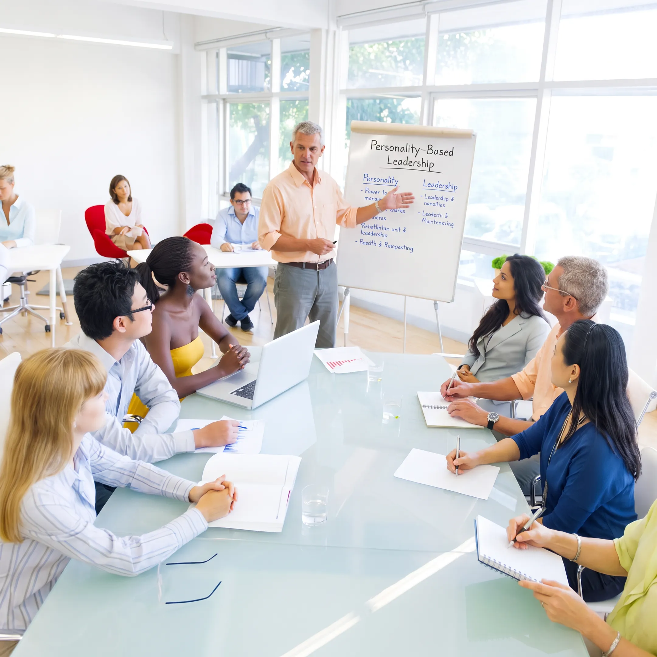 Nonprofit leadership facilitator speaking with a collaborative team
