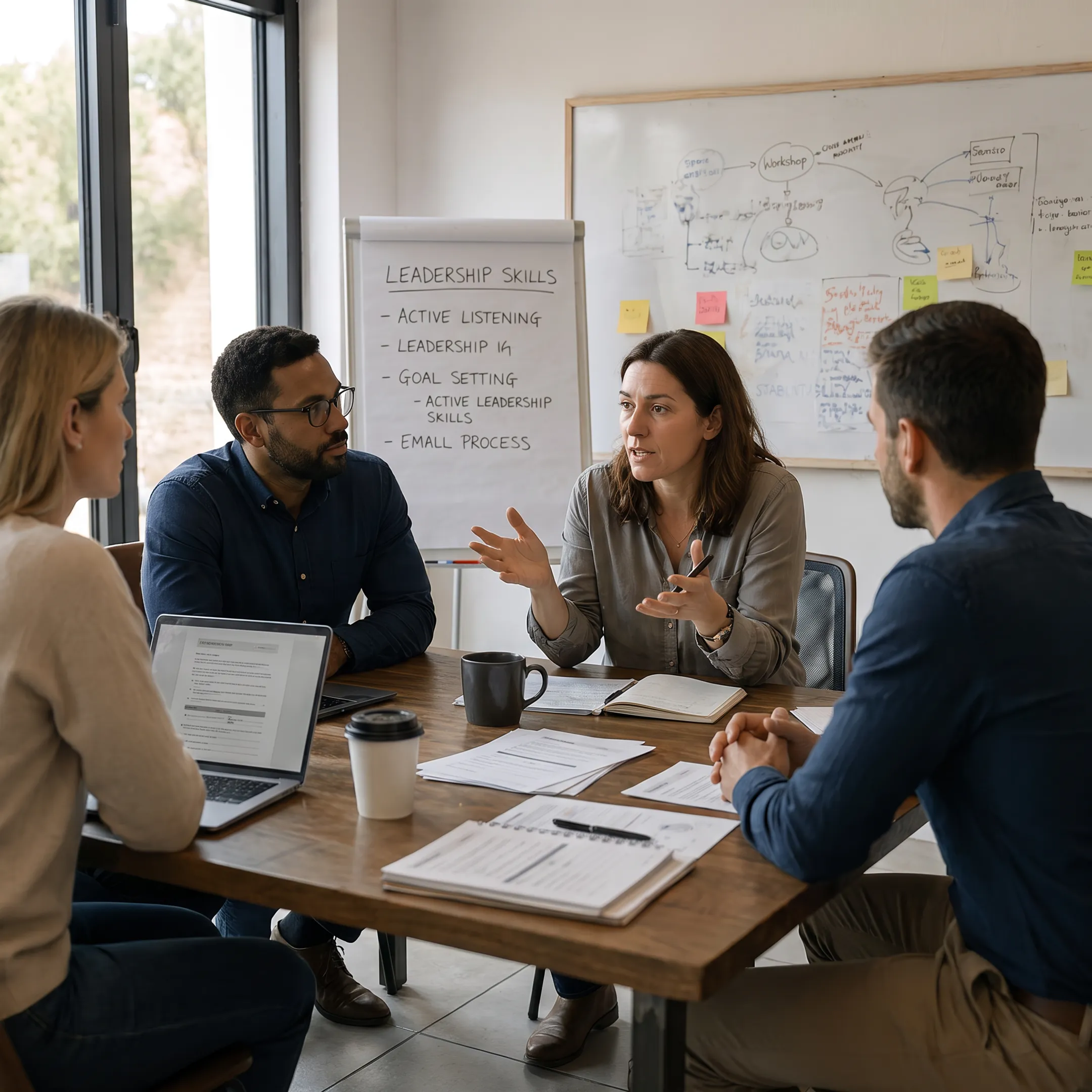 Enterprise leaders collaborating during a development workshop