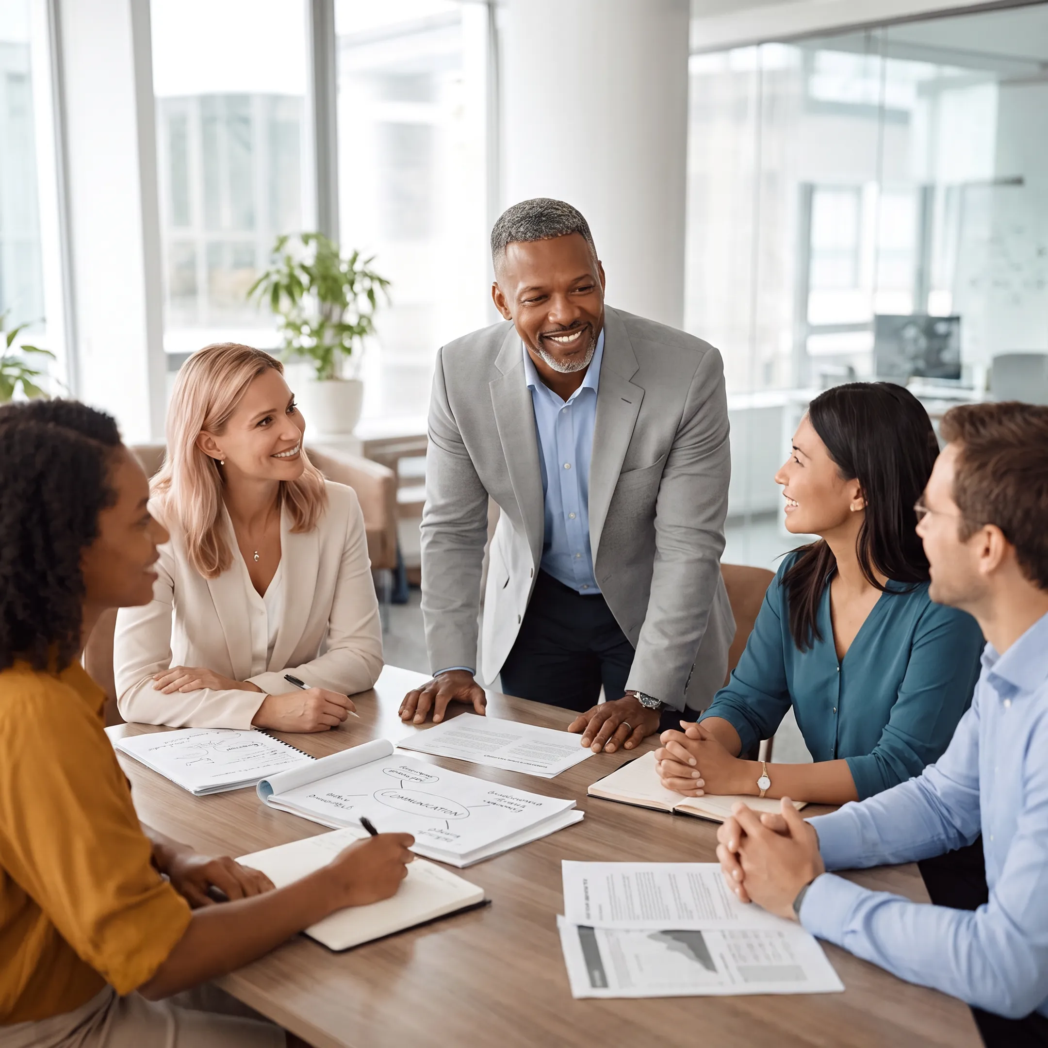 Facilitator guiding enterprise leadership training