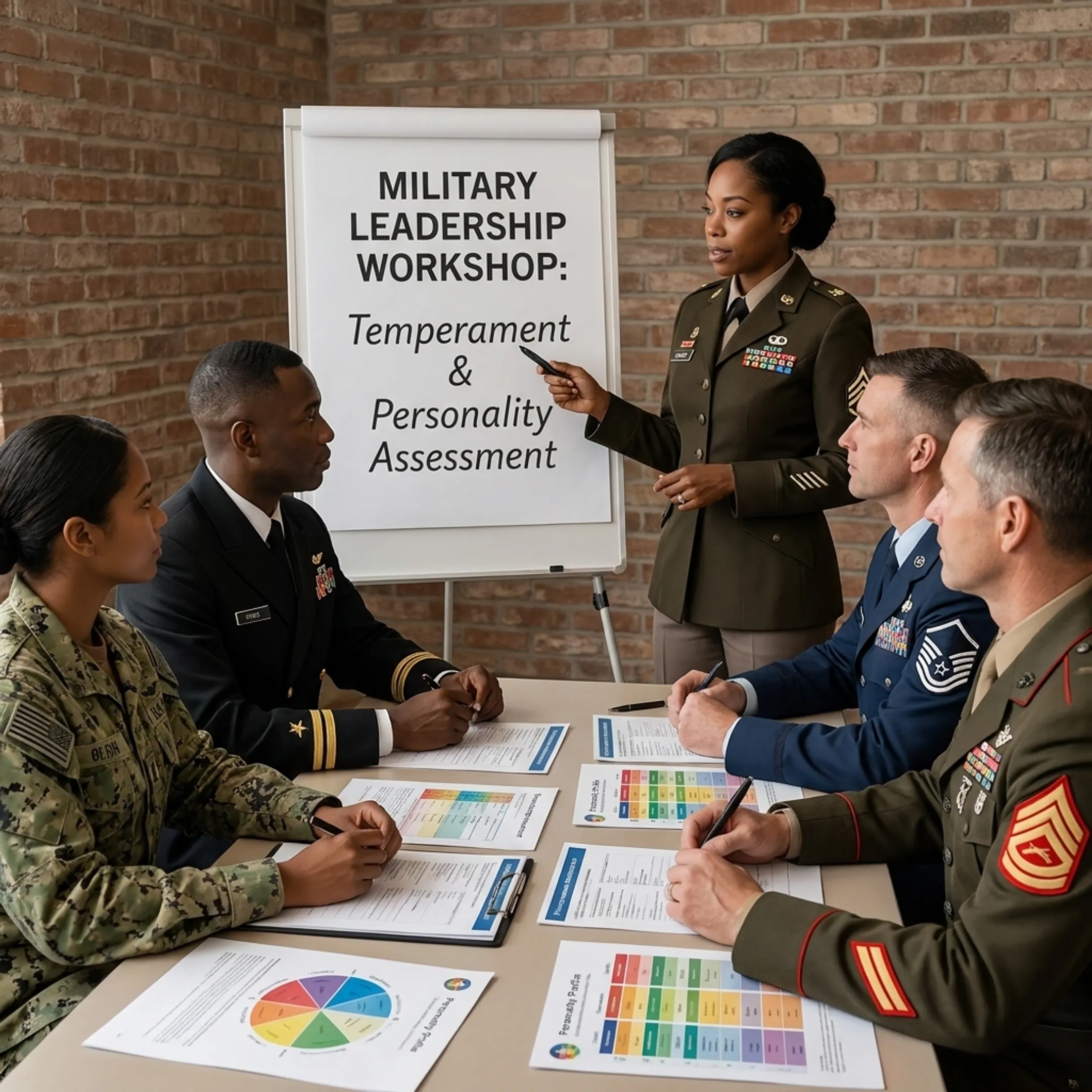 Military leaders engaging in strategic conflict management and communication exercises