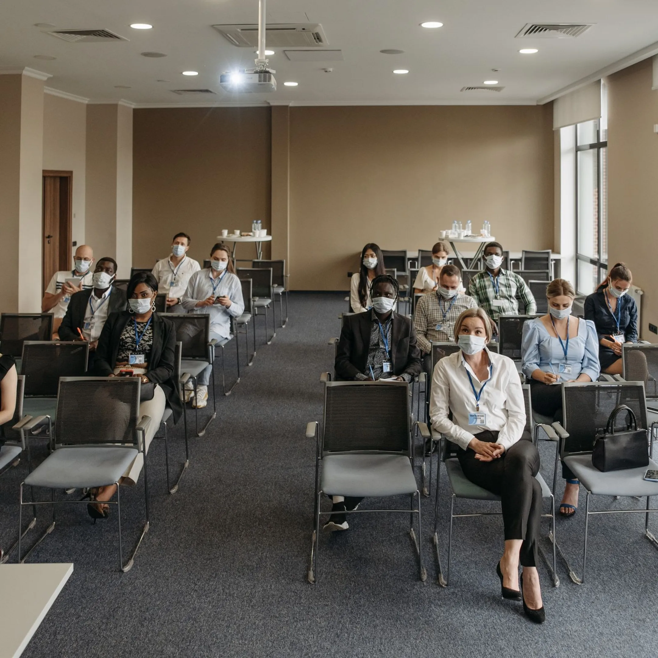 Healthcare professionals participating in a collaborative personal awareness workshop