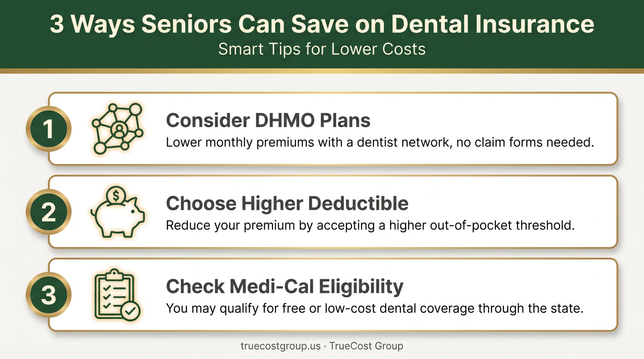 Three cost-saving strategies for California senior dental insurance shoppers