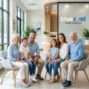 Happy family smiling together after dental checkup in Merrillville