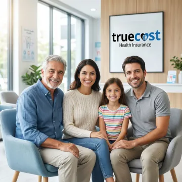 Happy family smiling together after dental checkup