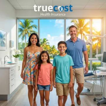 Family smiling after dental checkup in Jacksonville, Florida