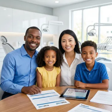 Happy Wyoming family smiling with healthy teeth after receiving affordable dental care