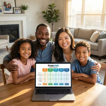Kansas family comparing dental insurance plans on laptop