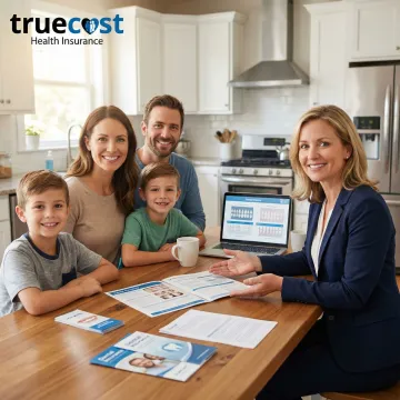 Wisconsin family reviewing dental insurance options with advisor