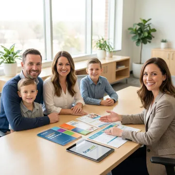 Oklahoma family smiling with dental insurance paperwork and coverage documents