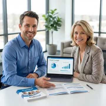 Insurance advisor consulting with Oklahoma client about dental coverage options