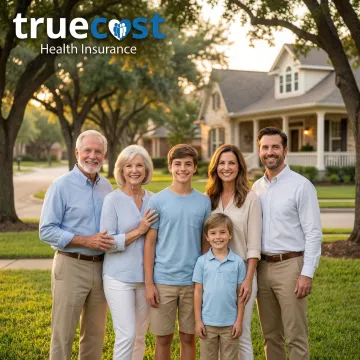 Happy Nacogdoches family smiling together after receiving dental care