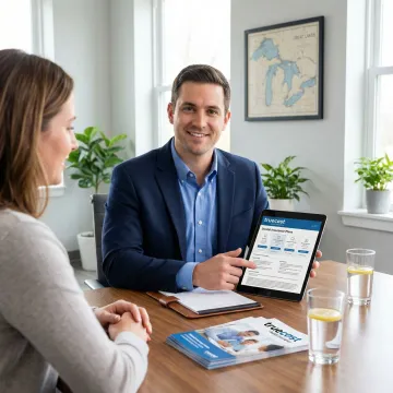 Dental insurance advisor consulting with Brighton MI client about coverage options