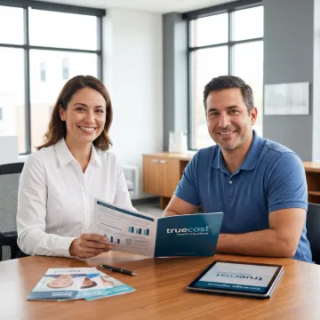 Patient consultation with insurance advisor reviewing dental emergency coverage