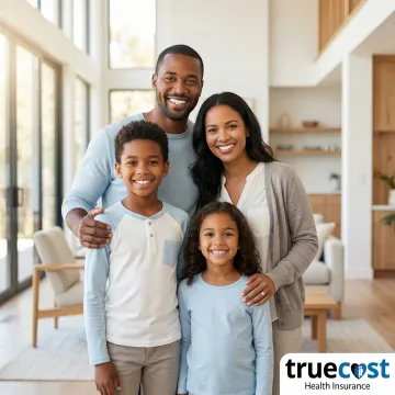 Family smiling together after receiving dental insurance guidance