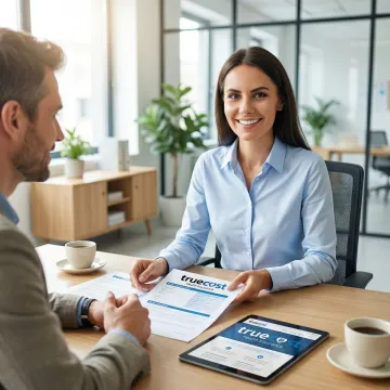 Licensed insurance advisor helping client with dental insurance paperwork