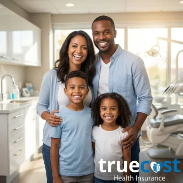 Family smiling with healthy teeth after dental visit in High Point NC