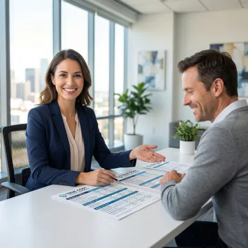 Insurance advisor consulting with client about dental coverage options