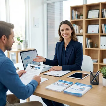 Licensed insurance advisor consulting with client about health insurance options