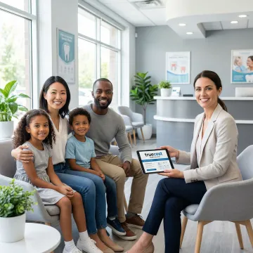 Happy Chattanooga family smiling after receiving affordable dental care
