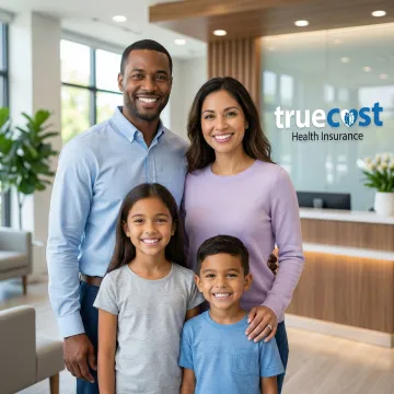 Happy family smiling after receiving affordable dental care in Jacksonville