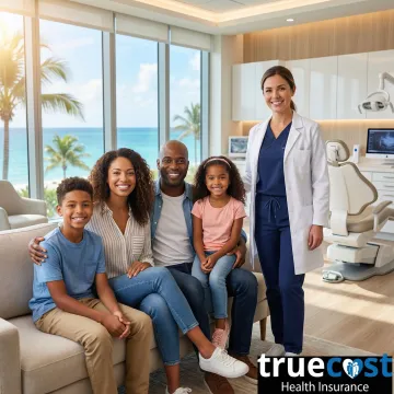 Happy family smiling after receiving dental care in Indialantic, Florida
